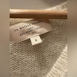 Sézane Wool Cream Wrap Sweater